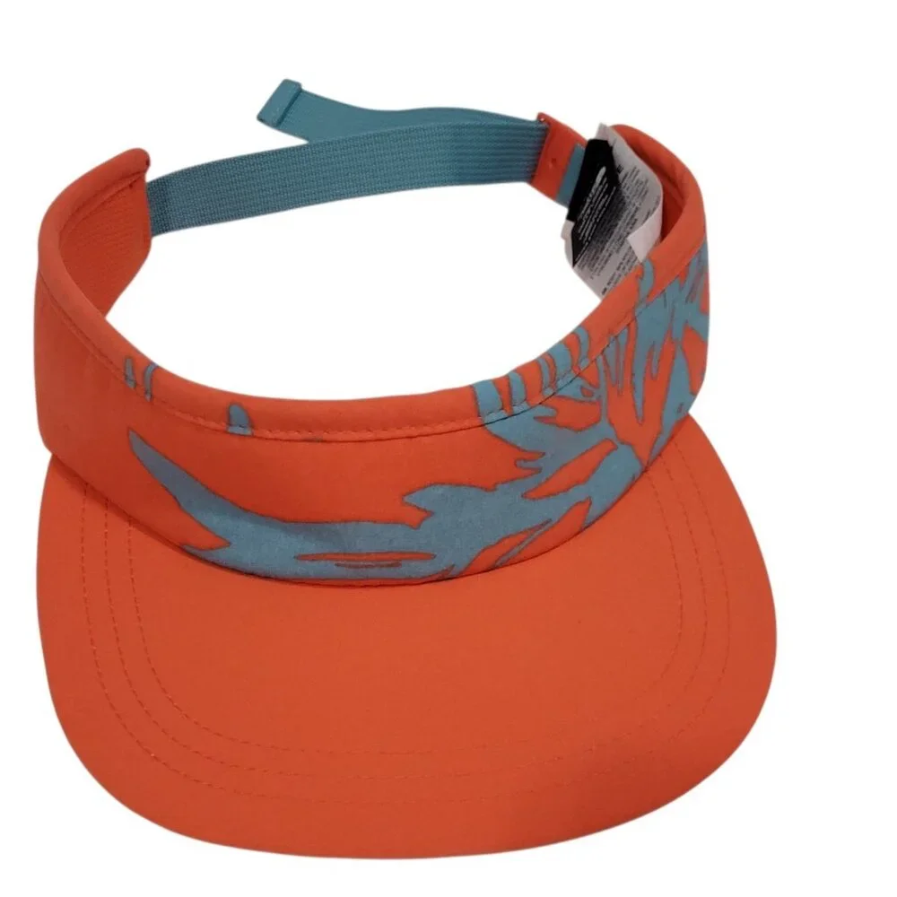 The North Face Sun Visor Orange Tropical Paintbrush Adjustable Golf Running NWOT